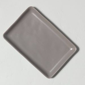 Hearth & Hand Stoneware Rectangular Serve Tray in Matte Gray